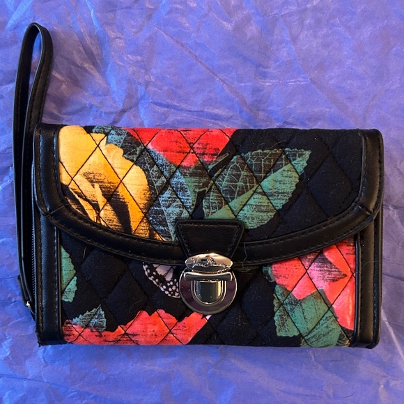 Vera Bradley Ultimate Wristlet with push lock, Havana Rose - Picture 1 of 6